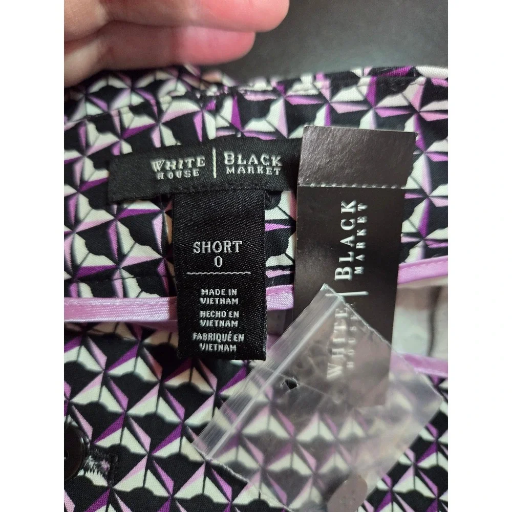 White‎ House Black Market Shorts Geometric Print Career Casual Ladies 0